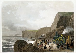 South Devon Railway: Frana vicino alla roccia del Parroco e del Chierico da English School